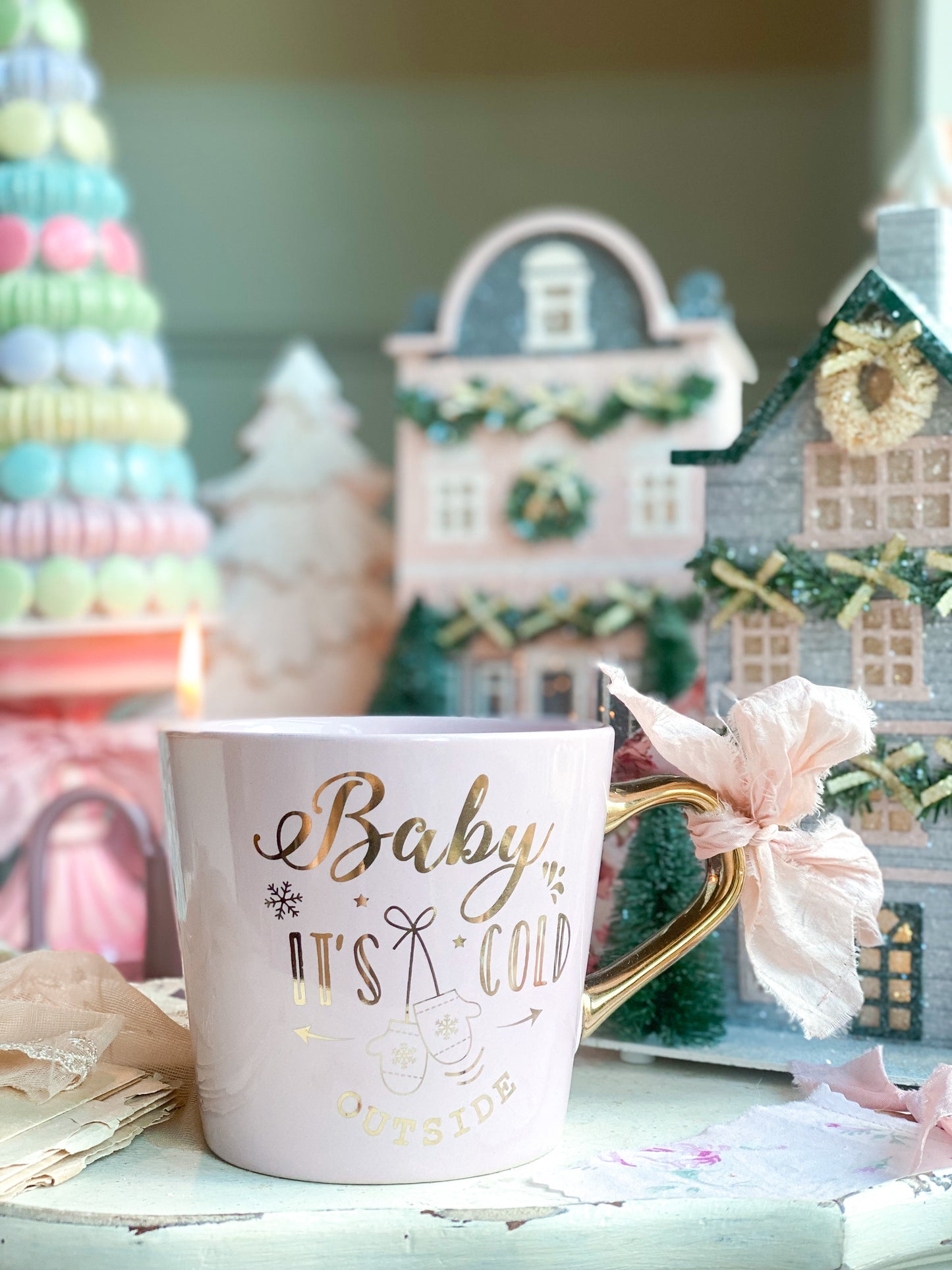 Pink Baby it’s cold outside mug