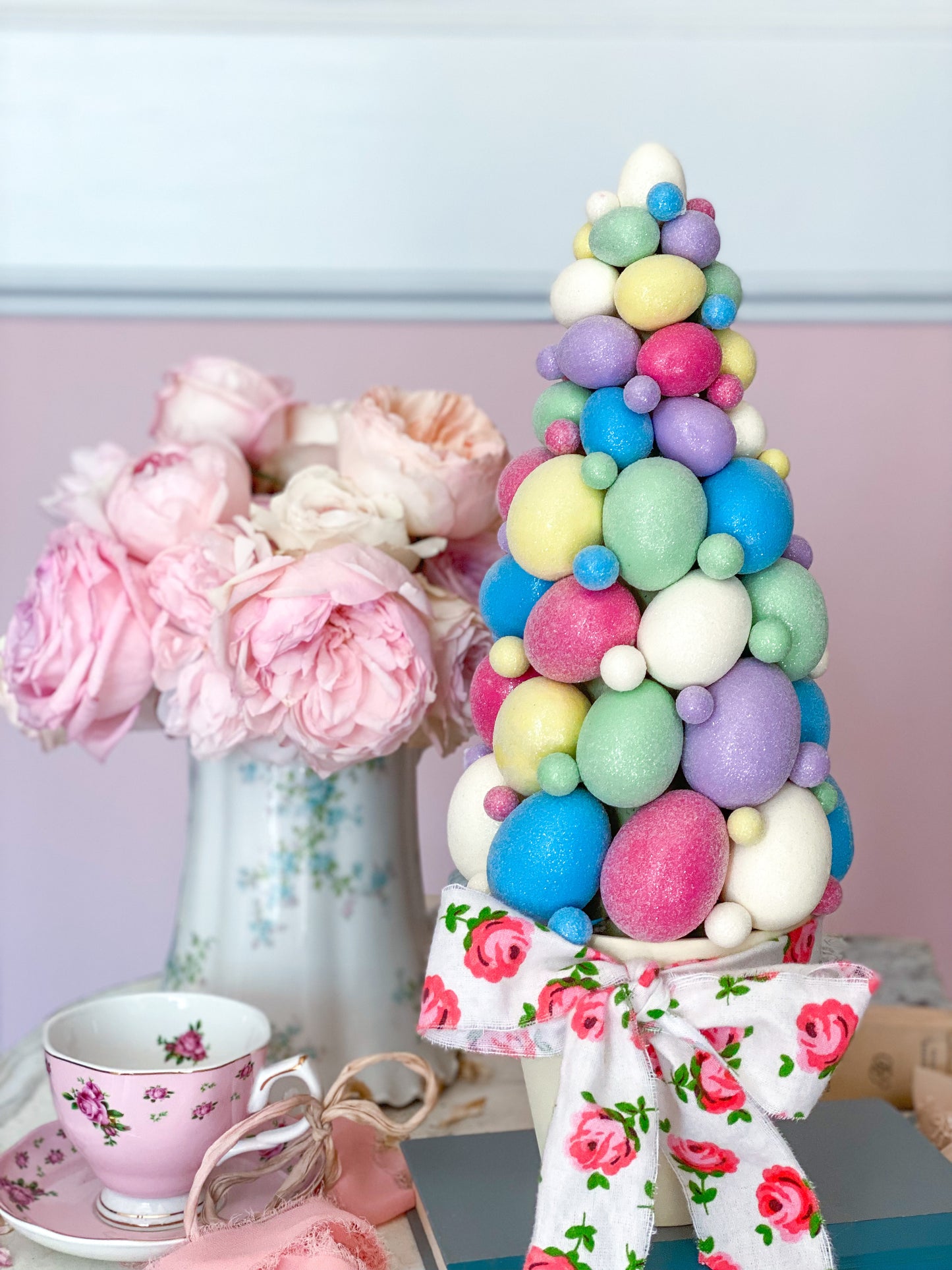 Colorful Glitter Easter Egg Tree