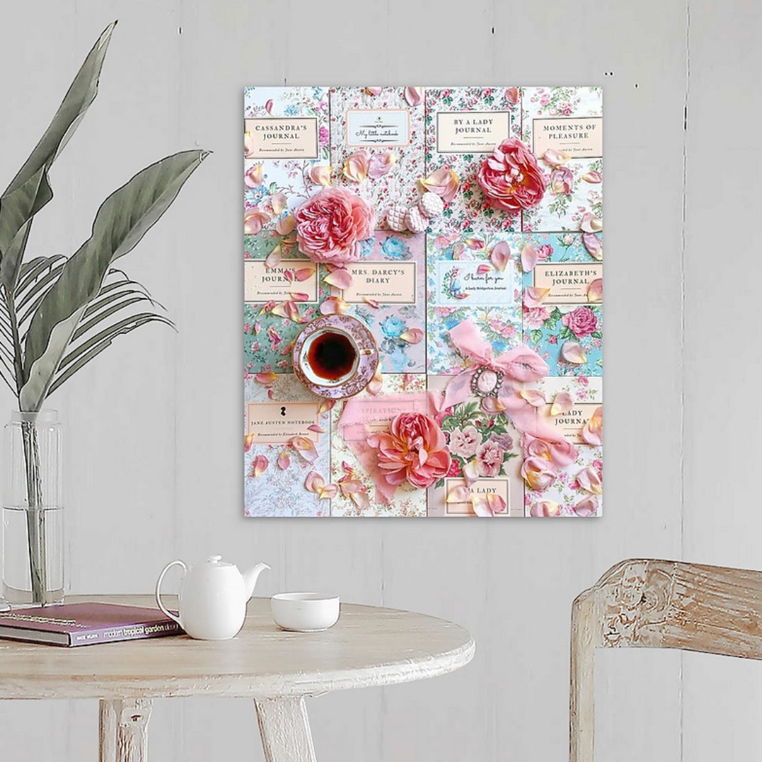 Floral Journals with Tea Gallery Wrapped Canvas