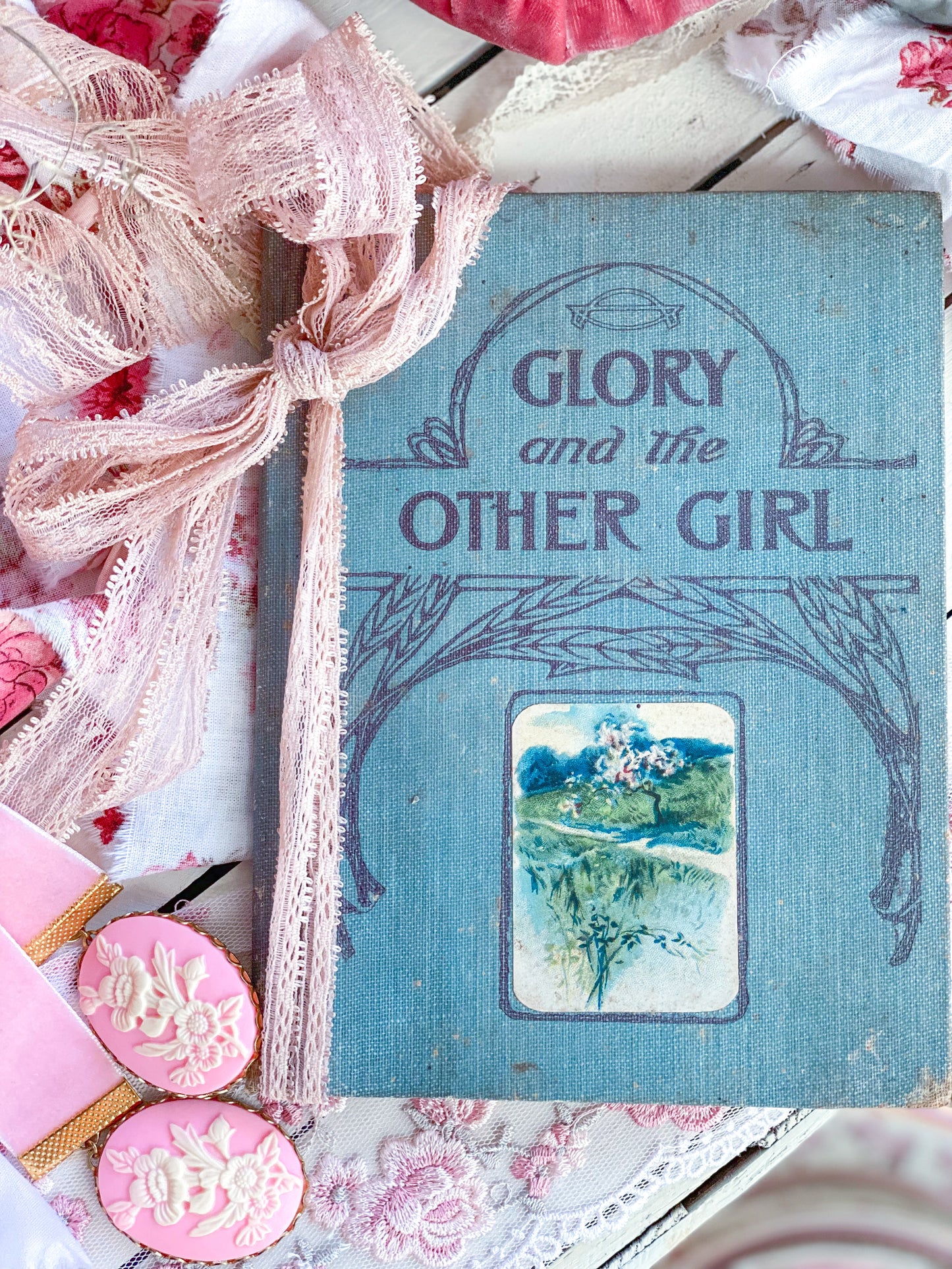 Glory and the Other Girl with blue floral cover