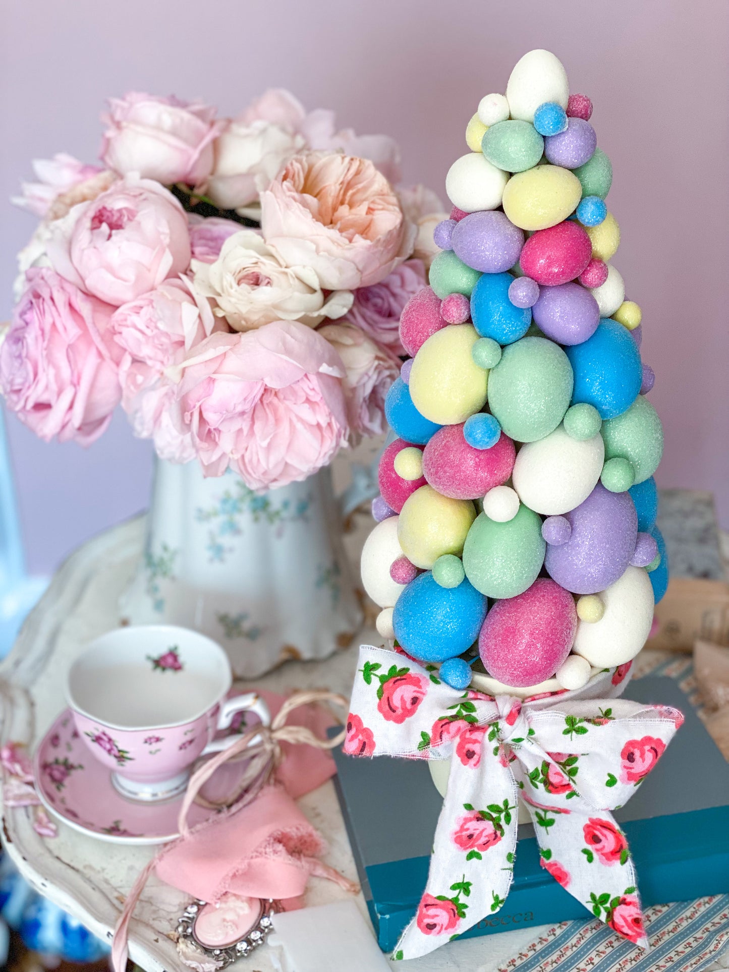Colorful Glitter Easter Egg Tree