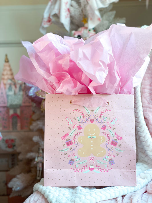 Pink Large Gingerbread Gift Bag