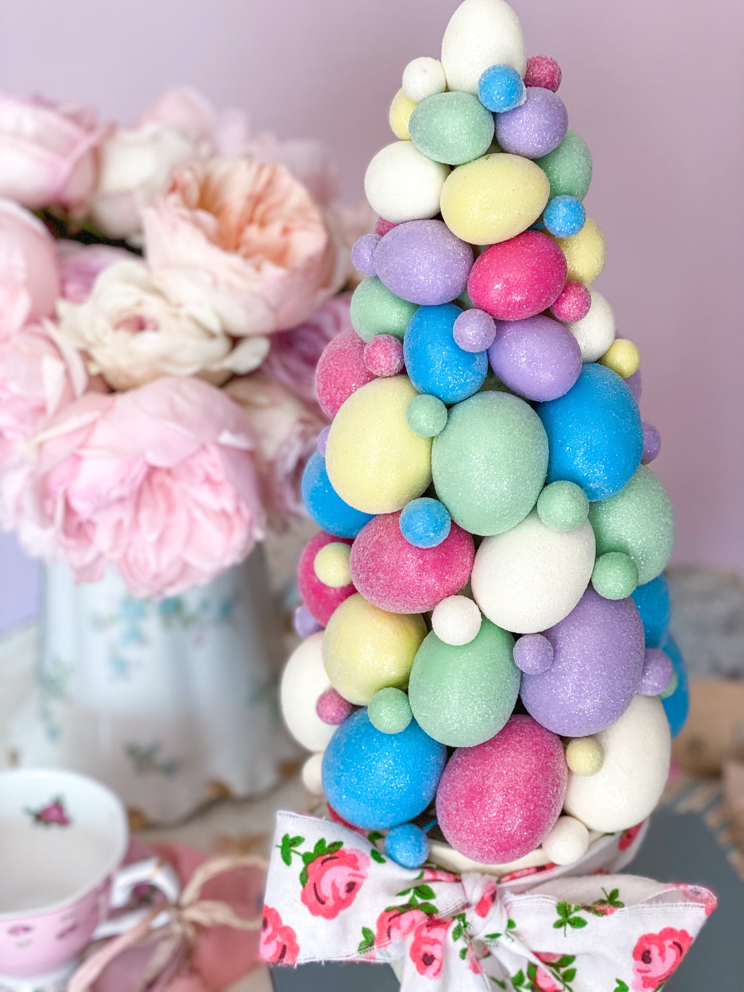 Colorful Glitter Easter Egg Tree