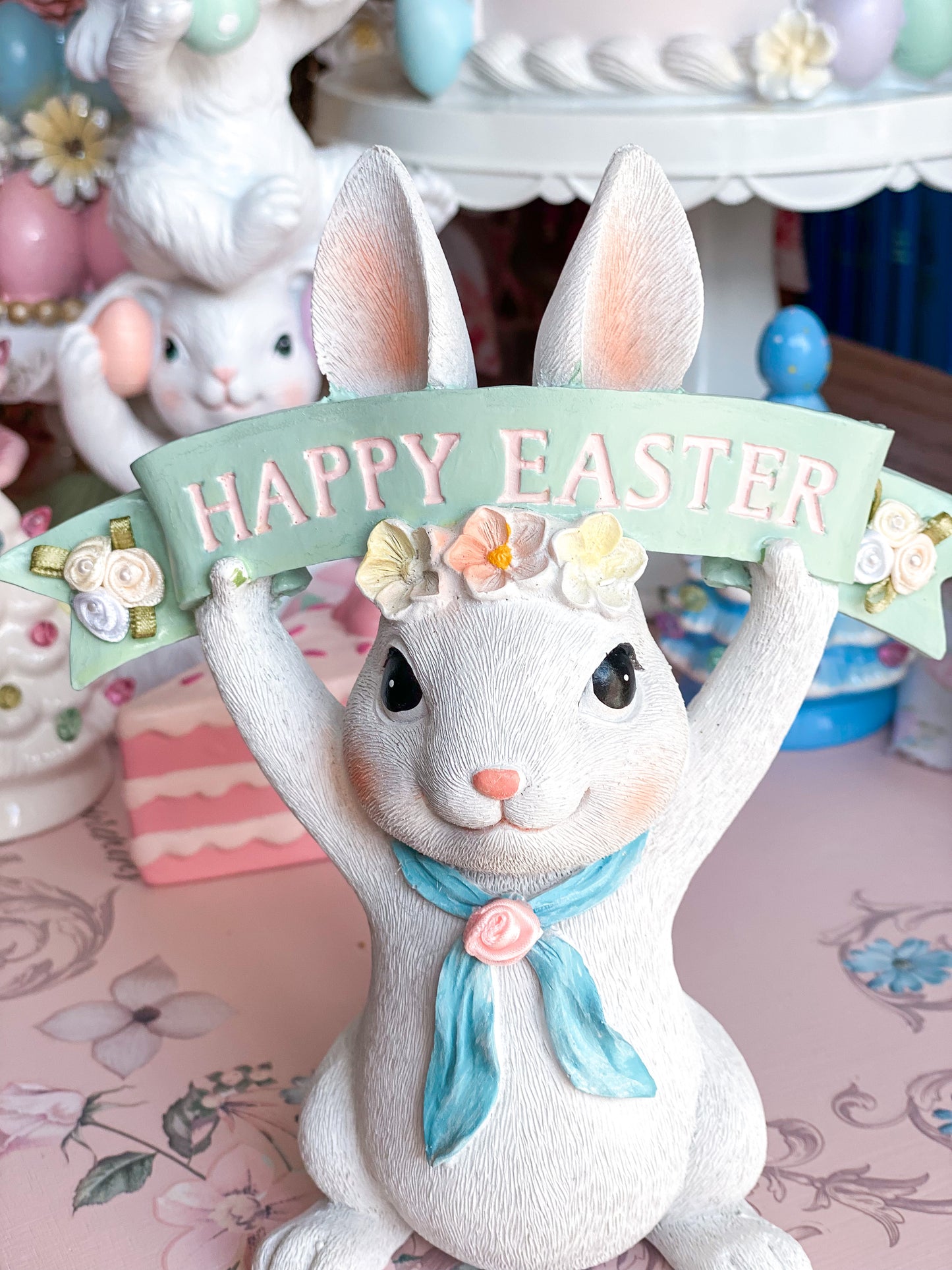 Bunnies Holding Happy Easter Signs