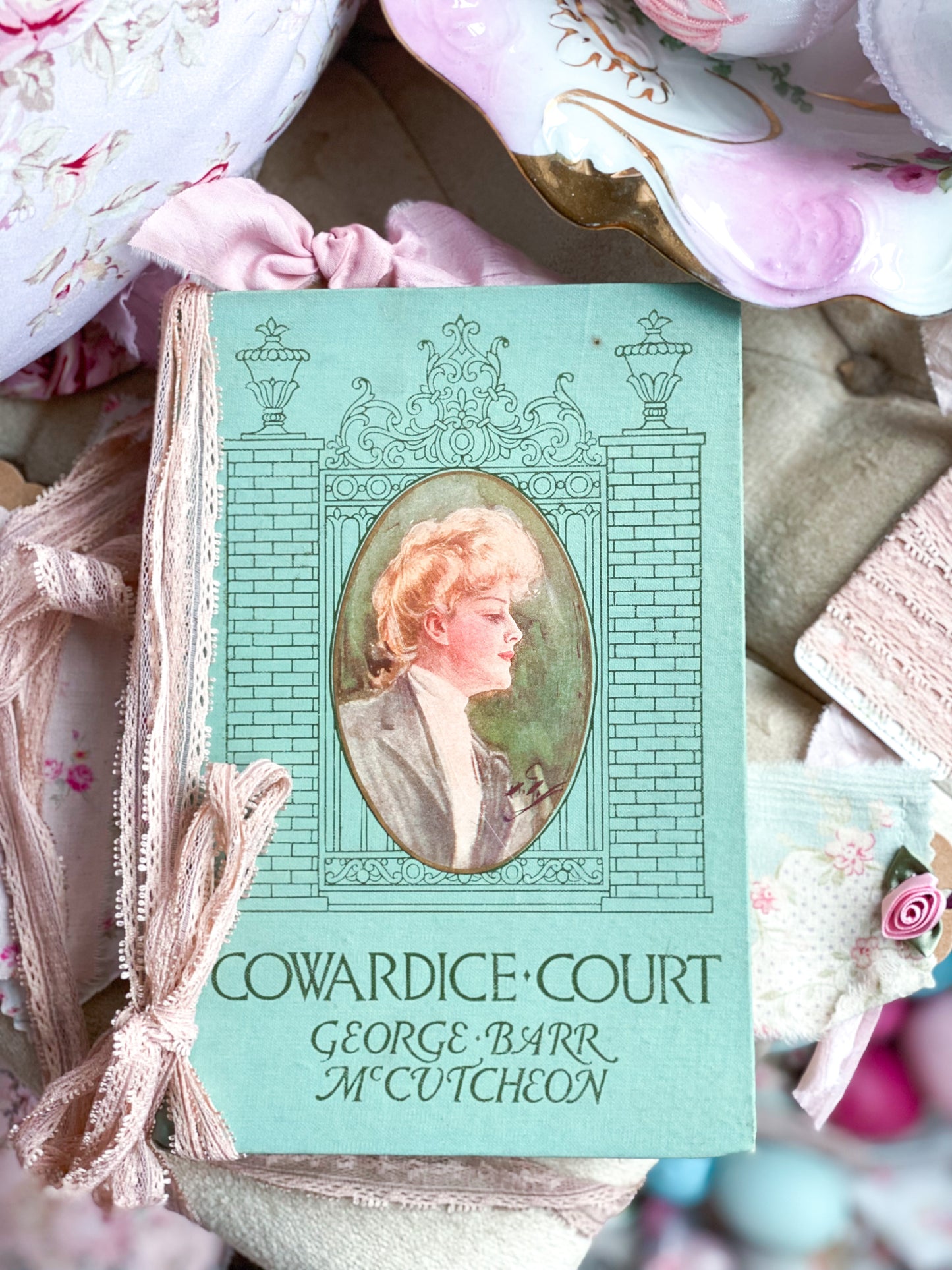 Cowardice Court - First edition - Mint Green Edwardian Lady Cover