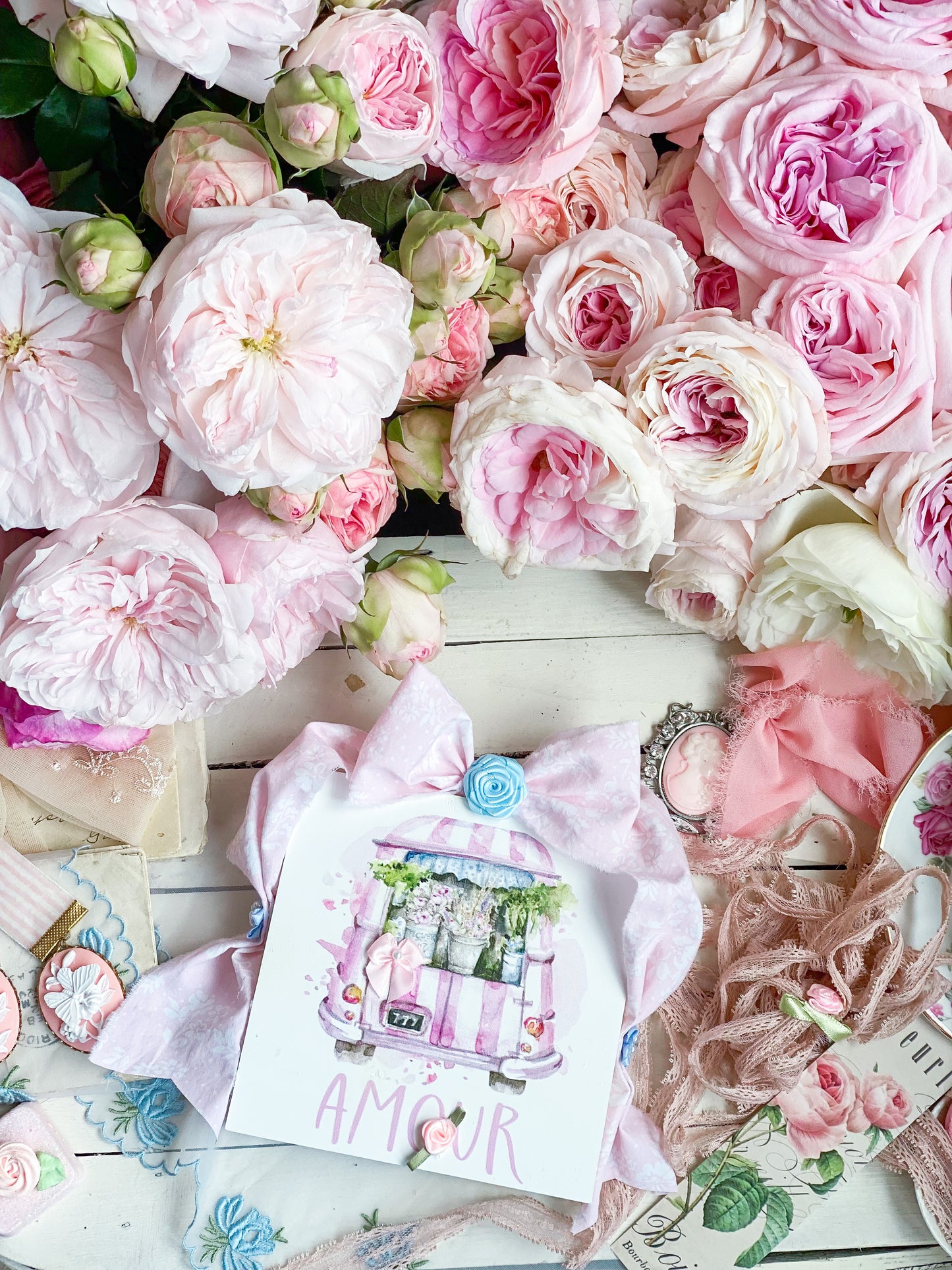 Bespoke Pastel Pink Flower Shop Amour Mini Sign