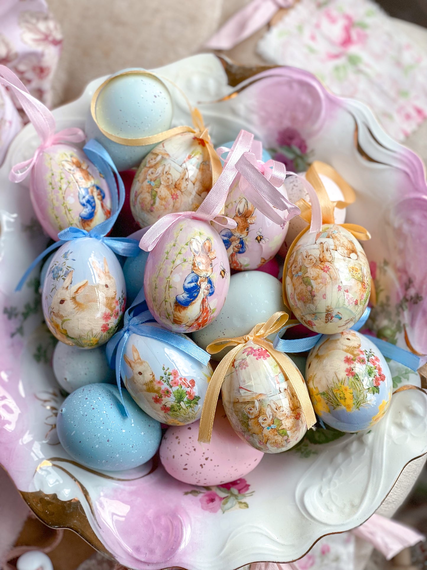 Set of 8 Peter Rabbit Egg Ornaments