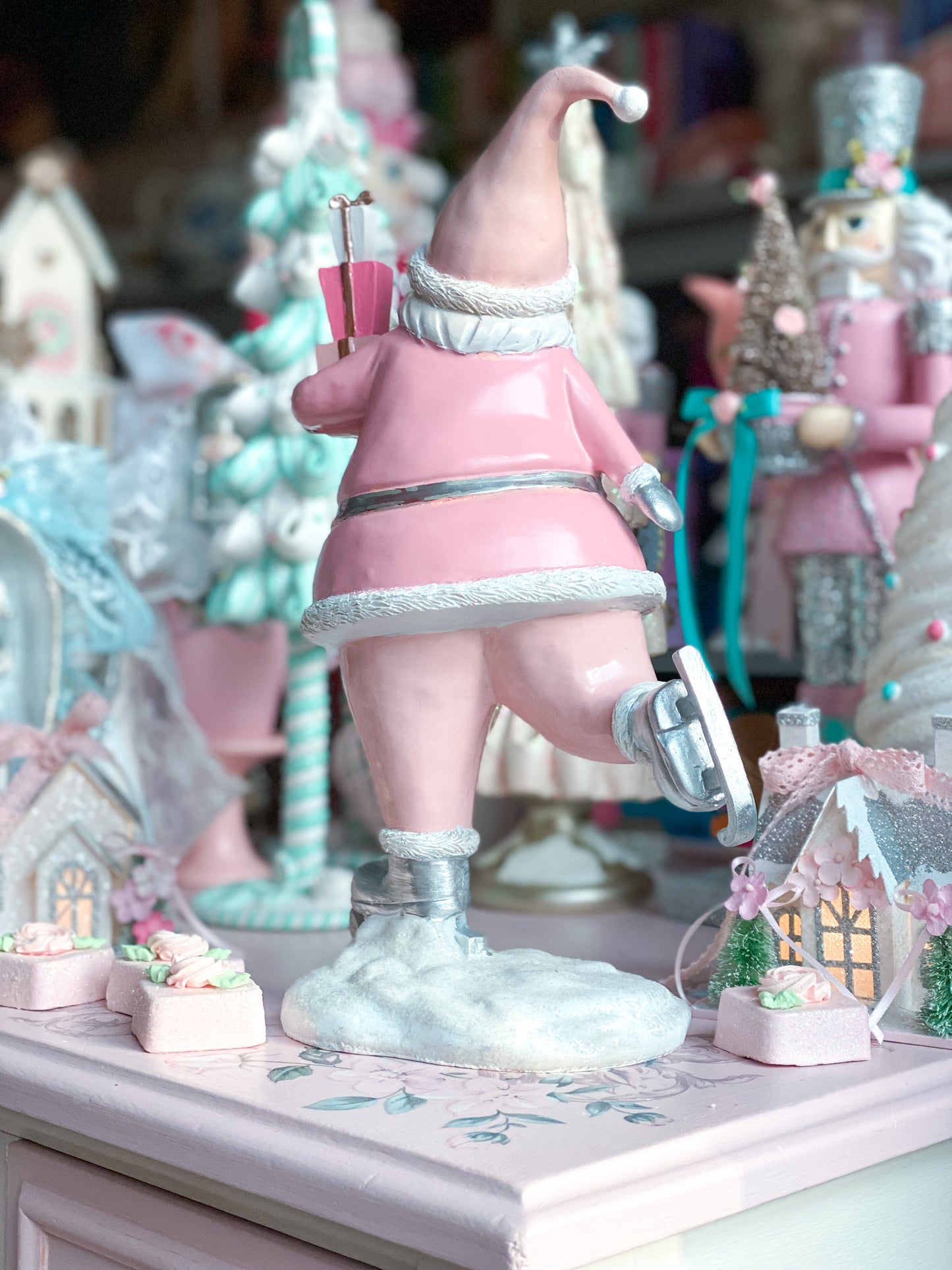 Bespoke Pastel Pink Skating Santa