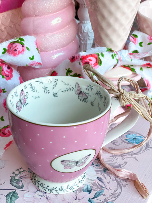 Pink Butterfly Mug