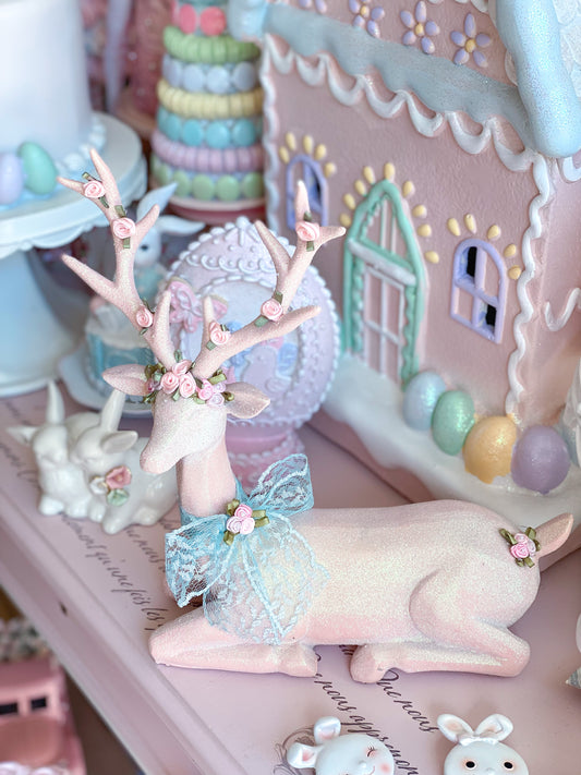 Bespoke Pink Glitter Spring Deer