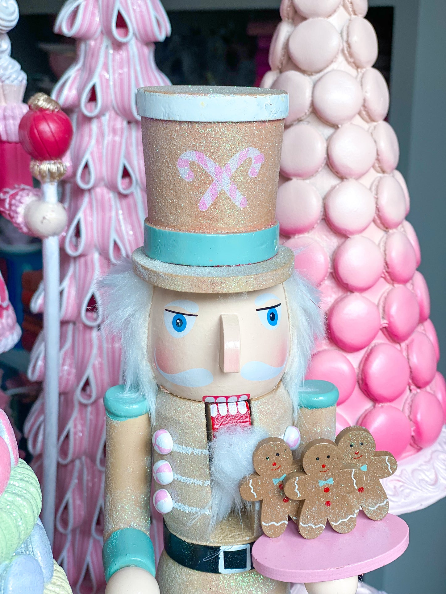 Teal and Pink Gingerbread Nutcracker