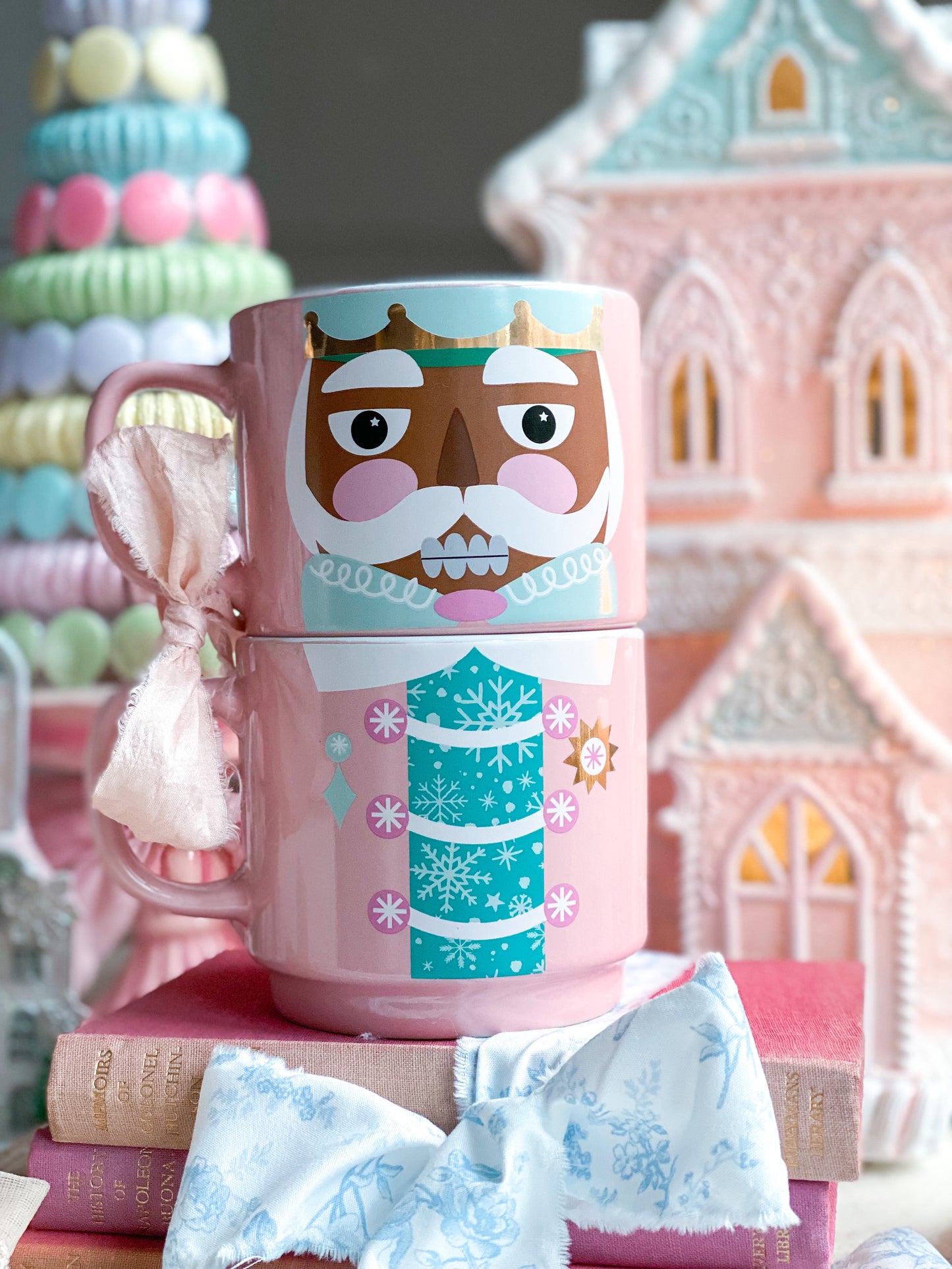 Pink Nutcracker Mug Stack