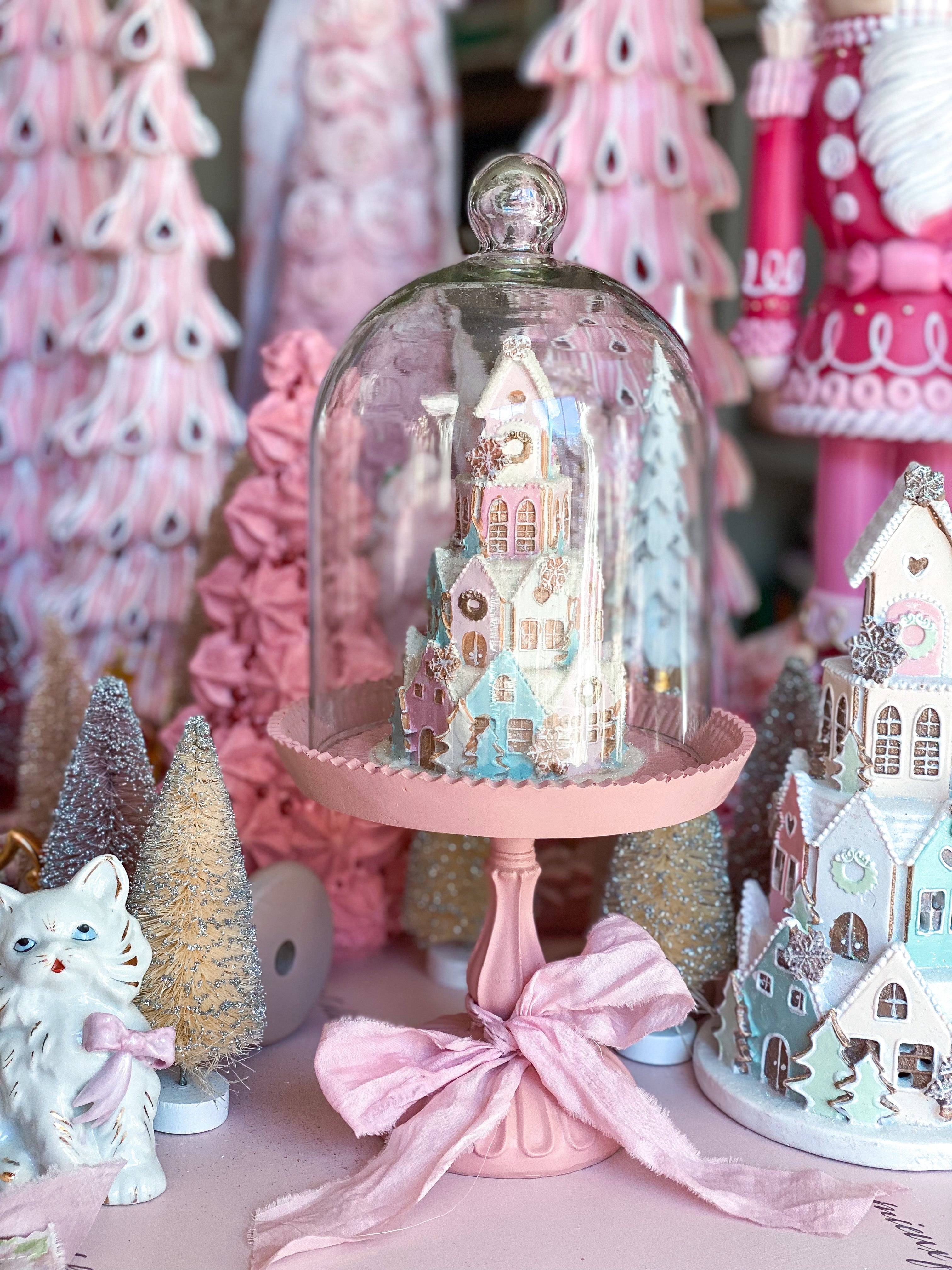 Gingerbread Light up pastel castle & pastel castle selling cloche