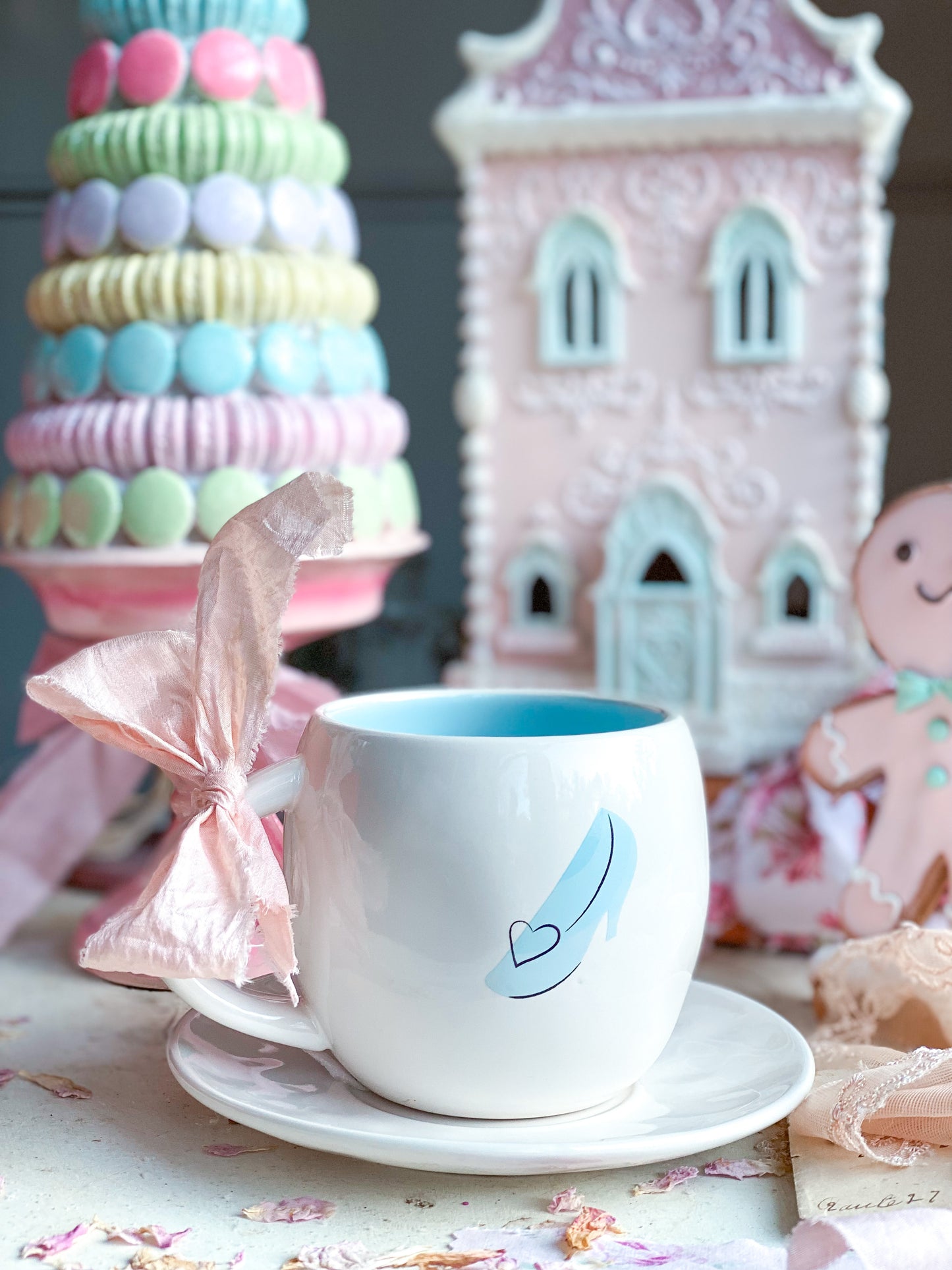 Disney’s Cinderella Princess Rae Dunn Teacup with glass slipper in pastel blue
