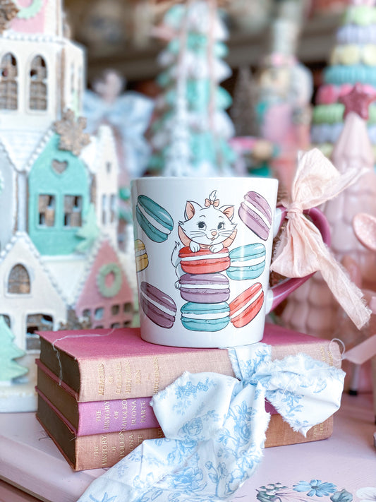 Marie White Cat with Macarons Mug from Disney’s Aristocats