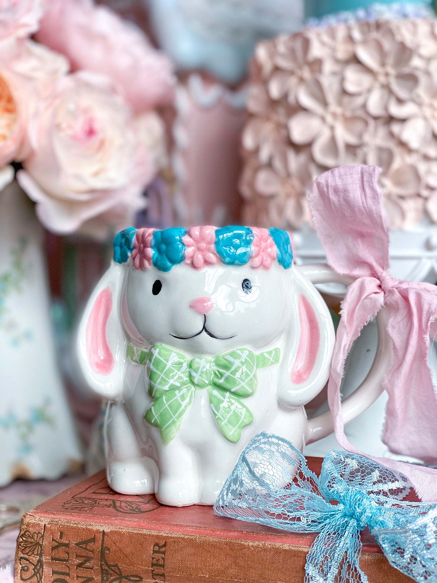 Bunny with Floral Headband Mug