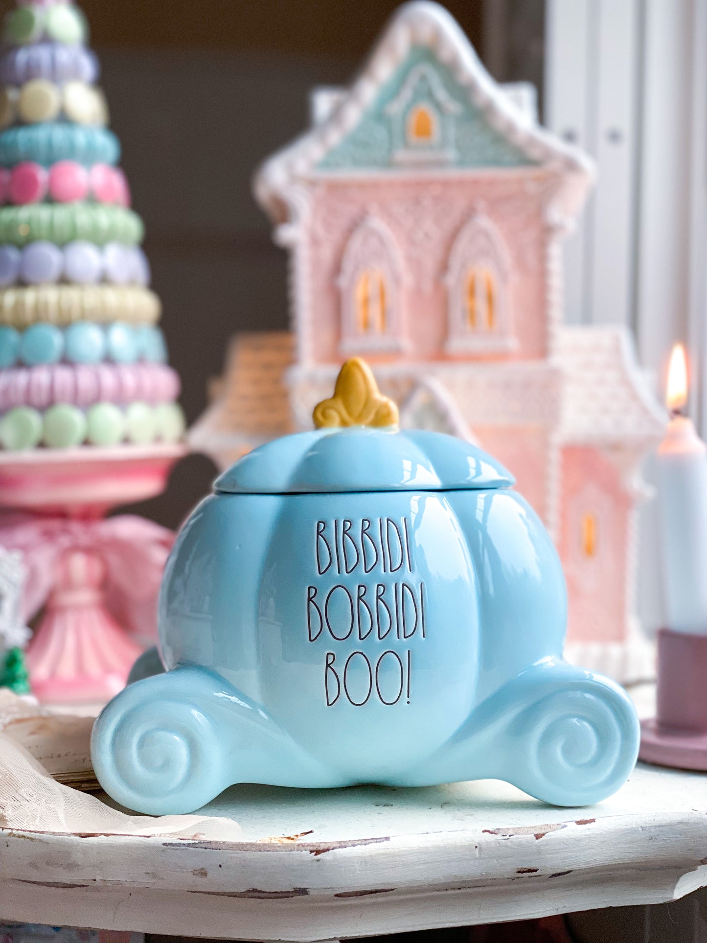 Baby Blue Cinderella Carriage Cookie Jar from Rae Dunn