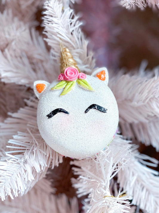 Pastel Unicorn Macaron Ornament