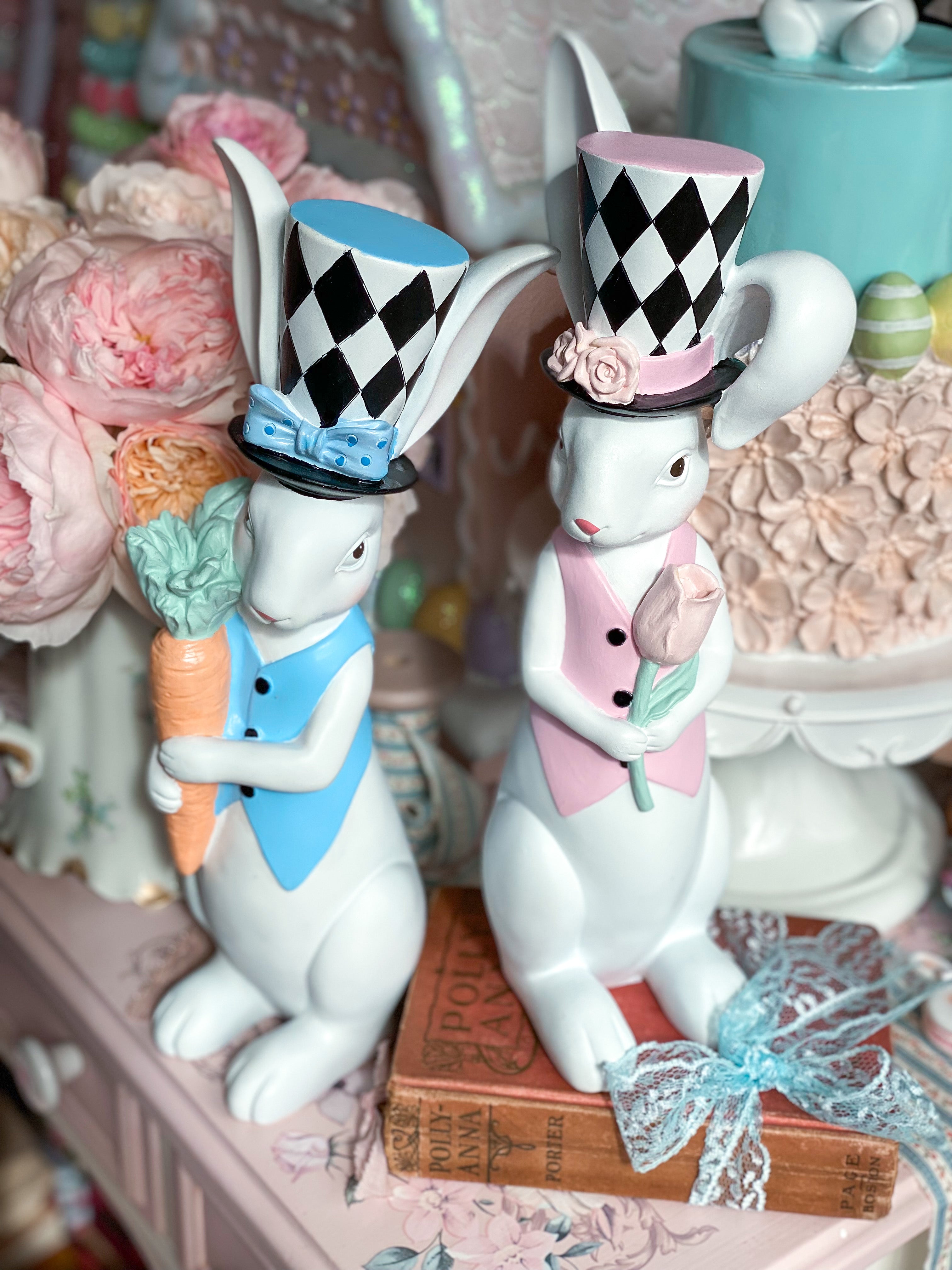 Bunny Rabbit Balancing Teapot outlets Teacups Cake Novogratz Easter Tea Party Mad Hatter