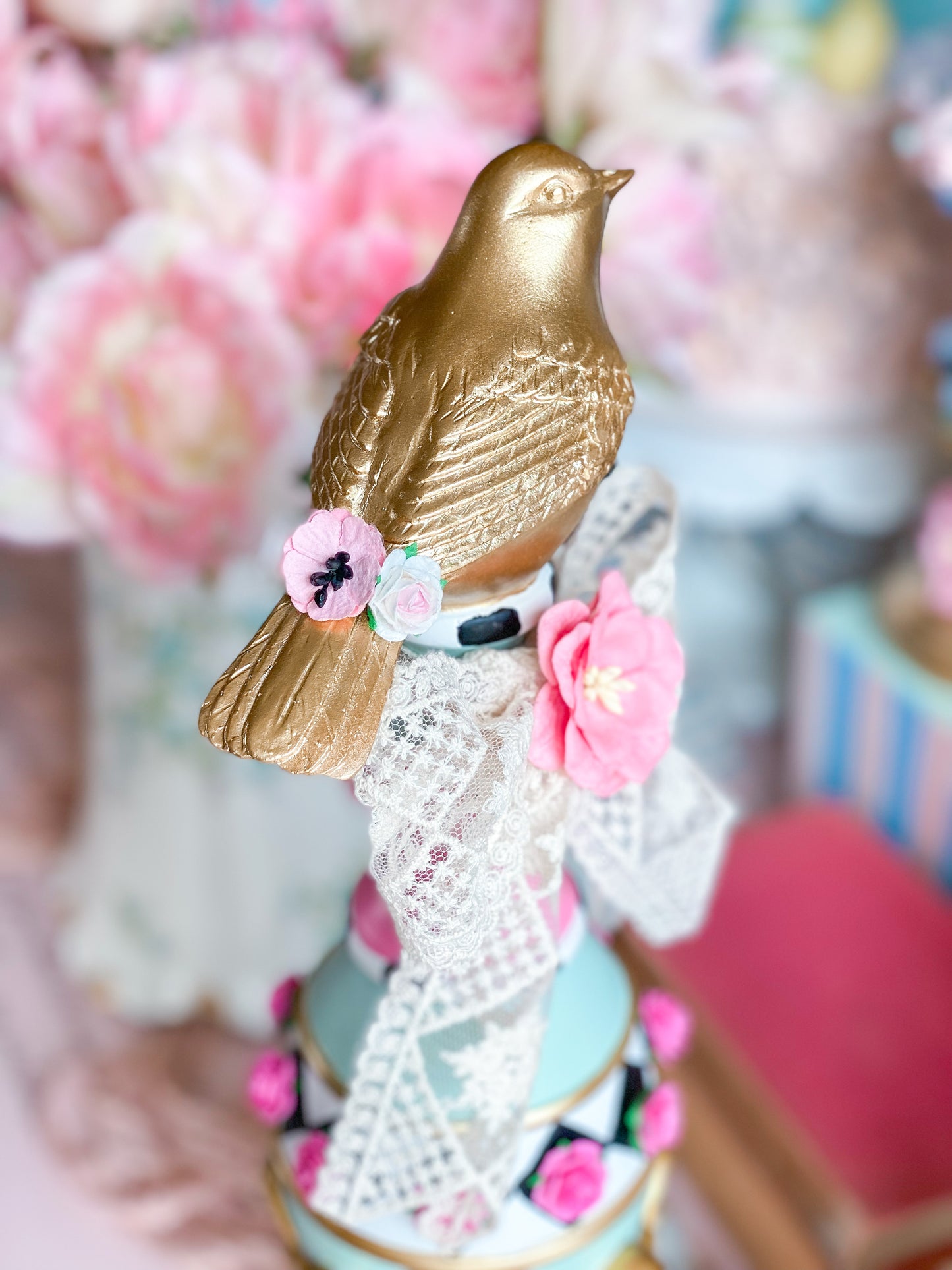 Bespoke Small Bird Alice in Wonderland Style Finial